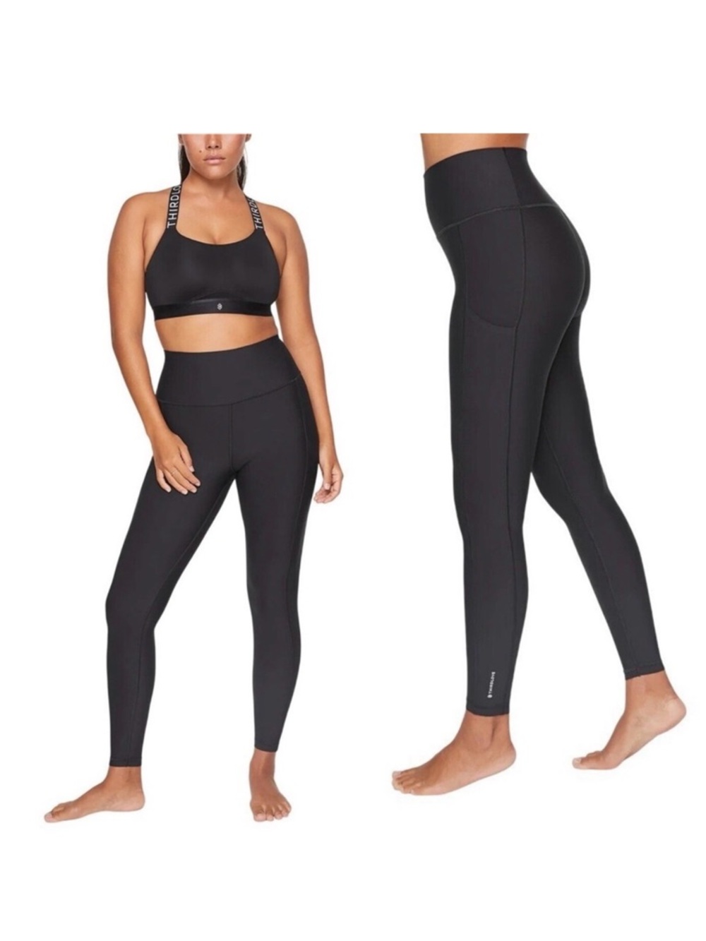 Thirdlove Kinetic Black Performance Pocket Leggings Women's Size XS Workout EUC